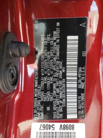 5TDXK3DC3DS366164 - 2013 TOYOTA SIENNA SPORT RED photo 14