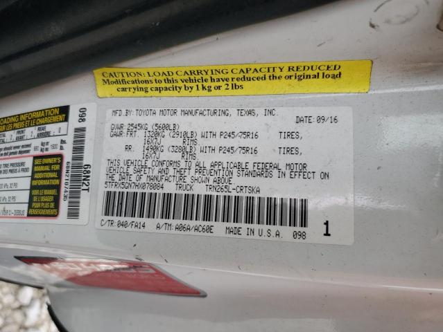 5TFRX5GN7HX078084 - 2017 TOYOTA TACOMA ACCESS CAB თეთრი ფოტო 13