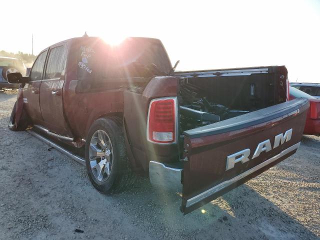 1C6RR6PT6HS703657 - 2017 RAM 1500 LONGHORN BURGUNDY photo 2