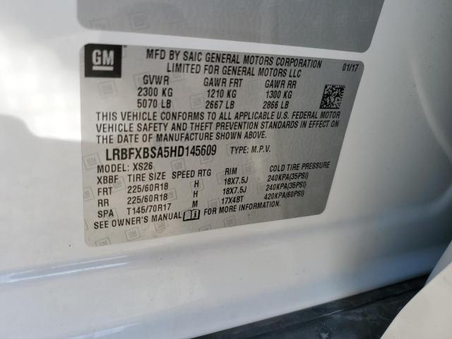 LRBFXBSA5HD145609 - 2017 BUICK ENVISION ESSENCE WHITE photo 13