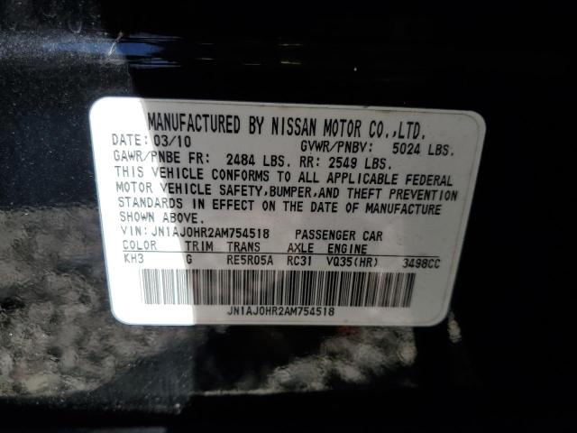 JN1AJ0HR2AM754518 - 2010 INFINITI EX35 BASE Qara foto 12