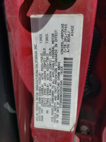 5TEGN92N03Z281945 - 2003 TOYOTA TACOMA DOUBLE CAB PRERUNNER RED photo 12