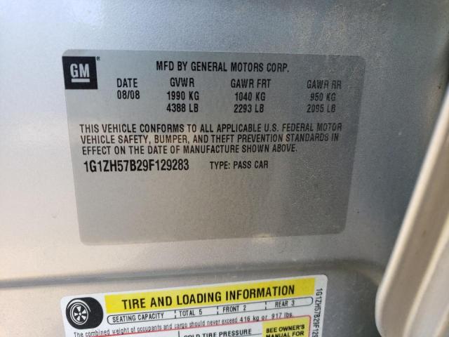 1G1ZH57B29F129283 - 2009 CHEVROLET MALIBU 1LT 银色 照片 12