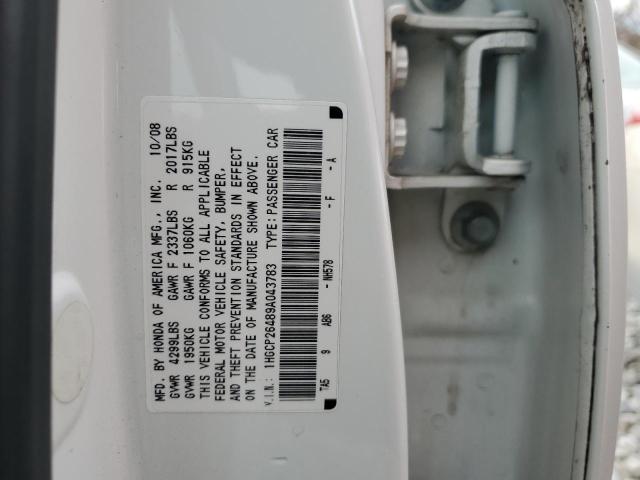 1HGCP26489A043783 - 2009 HONDA ACCORD LXP WHITE photo 13