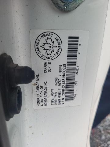 2HGFC4B68JH400929 - 2018 HONDA CIVIC LX 白色 照片 12