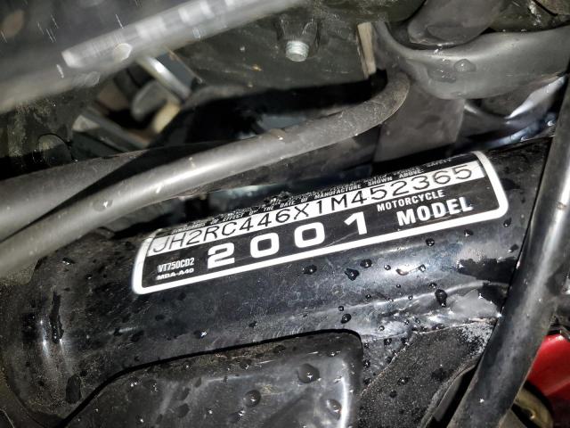 JH2RC446X1M452365 - 2001 HONDA VT750 CD2 MAROON photo 9