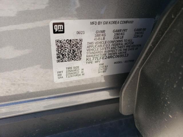 KL77LFE24RC069513 - 2024 CHEVROLET TRAX LS GRAY photo 13