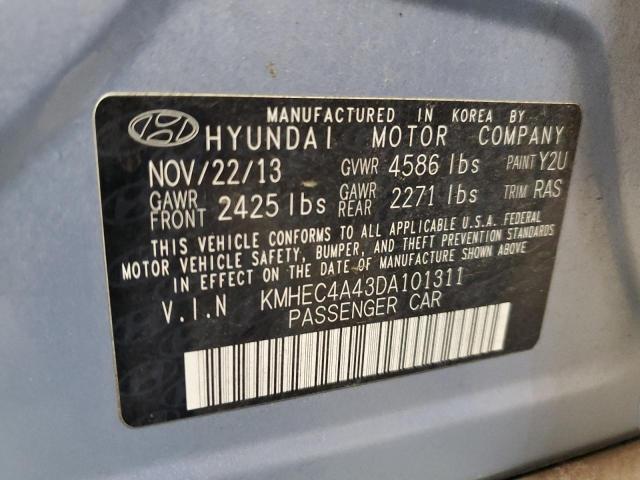 KMHEC4A43DA101311 - 2013 HYUNDAI SONATA HYBRID BLUE photo 13