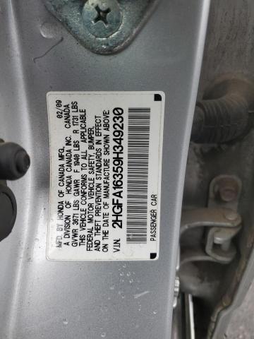 2HGFA16359H349230 - 2009 HONDA CIVIC VP SILVER photo 12