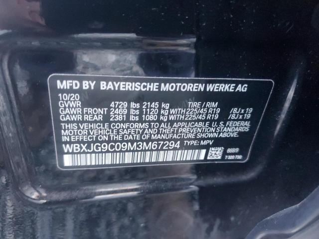 WBXJG9C09M3M67294 - 2021 BMW X1 XDRIVE28I BLACK photo 13