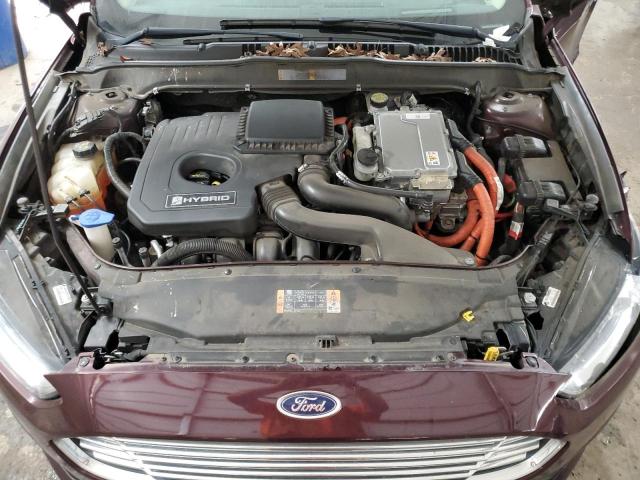 3FA6P0LU3DR161118 - 2013 FORD FUSION SE HYBRID BURGUNDY photo 11