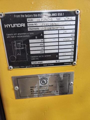 FK0210761 - 2006 HYUNDAI FORKLIFT YELLOW photo 10