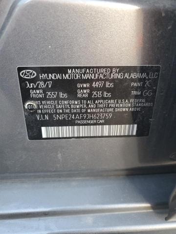 5NPE24AF9JH623759 - 2018 HYUNDAI SONATA SE SILVER photo 12