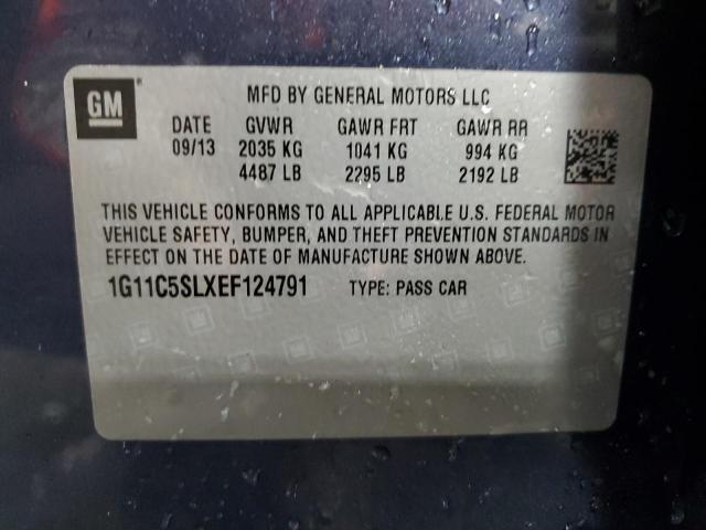 1G11C5SLXEF124791 - 2014 CHEVROLET MALIBU 1LT 蓝色 照片 12