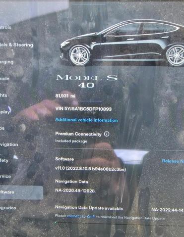 5YJSA1BC5DFP10893 - 2013 TESLA MODEL S 黑色 照片 11