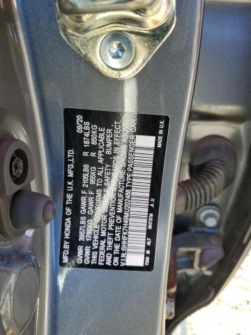 SHHFK7H49MU202488 - 2021 HONDA CIVIC SPORT ნაცრისფერი ფოტო 12