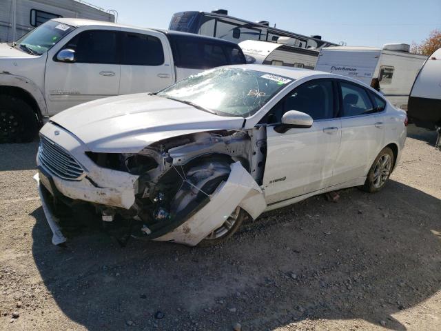 3FA6P0LU7JR155883 - 2018 FORD FUSION SE HYBRID WHITE photo 1