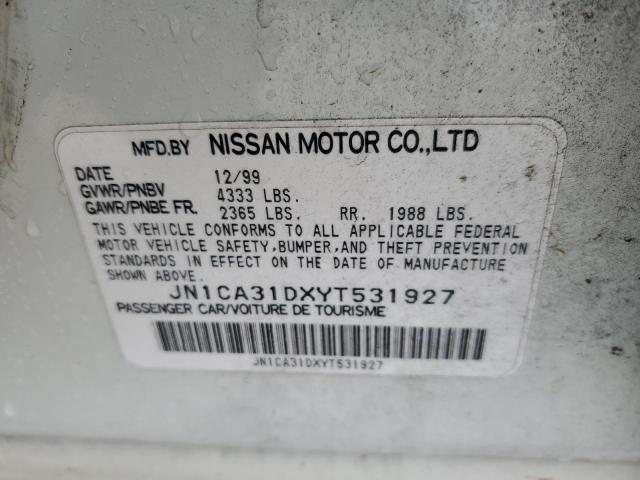 JN1CA31DXYT531927 - 2000 NISSAN MAXIMA GLE WHITE photo 12