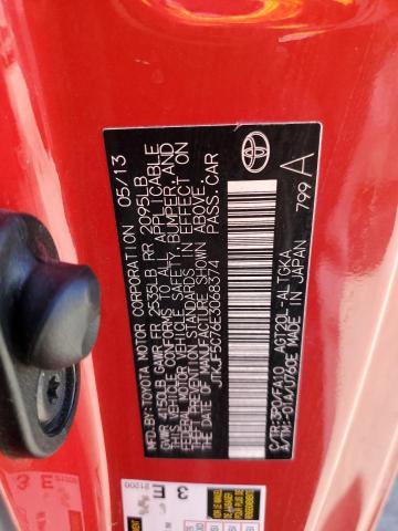 JTKJF5C76E3068374 - 2014 TOYOTA SCION TC 红色 照片 12