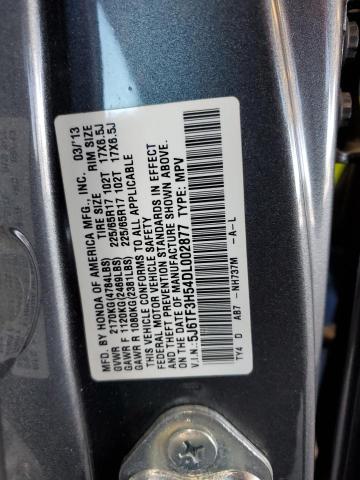 5J6TF3H54DL002877 - 2013 HONDA CROSSTOUR EXL ნაცრისფერი ფოტო 12