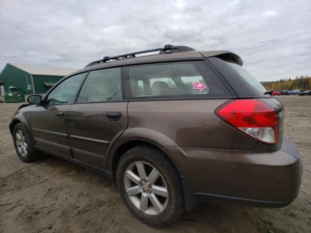 4S4BP61C387307158 - 2008 SUBARU OUTBACK 2.5I BROWN photo 2