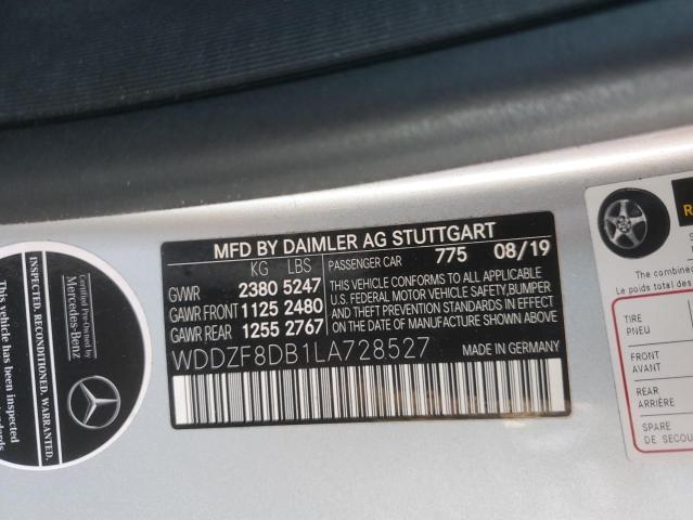 WDDZF8DB1LA728527 - 2020 MERCEDES-BENZ E 350 SILVER photo 12