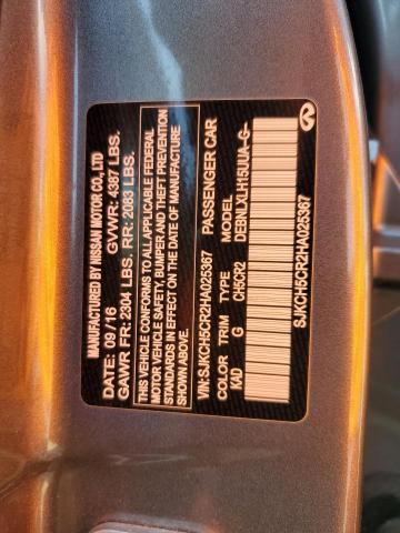 SJKCH5CR2HA025367 - 2017 INFINITI QX30 BASE GRAY photo 12