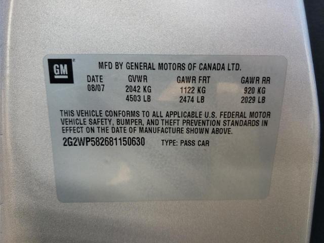 2G2WP582681150630 - 2008 PONTIAC GRAND PRIX 灰色 照片 12