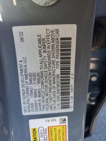 19XFL2H87NE021286 - 2022 HONDA CIVIC SPORT 蓝色 照片 12