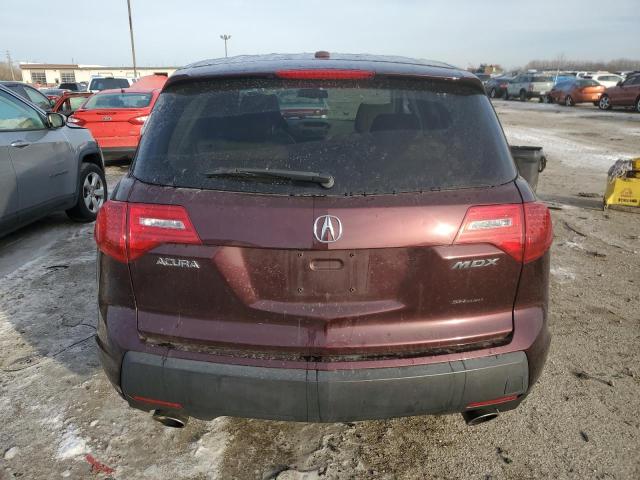 2HNYD28248H519319 - 2008 ACURA MDX BURGUNDY photo 6