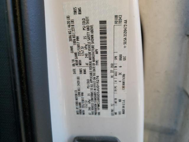 1FMCU0GD3JUD15276 - 2018 FORD ESCAPE SE WHITE photo 13