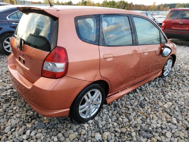 JHMGD38687S043804 - 2007 HONDA FIT S ORANGE photo 3