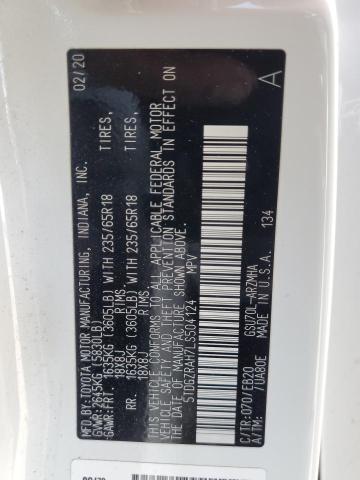 5TDGZRAH7LS504124 - 2020 TOYOTA HIGHLANDER XLE Ağ foto 13