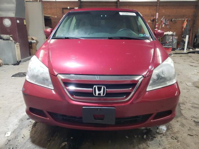 5FNRL384X5B415083 - 2005 HONDA ODYSSEY EX BURGUNDY photo 5