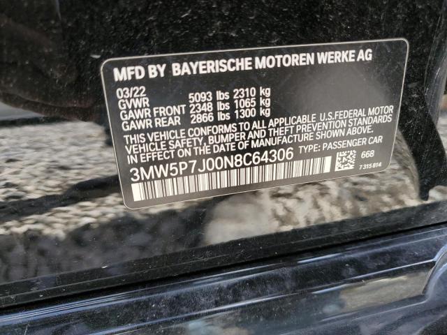 3MW5P7J00N8C64306 - 2022 BMW 330E BLACK photo 13