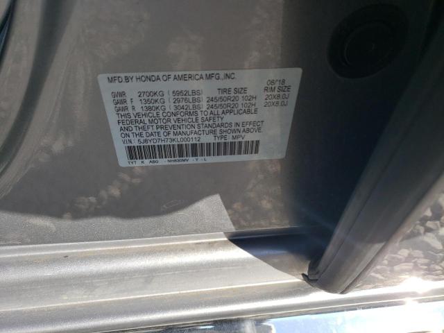 5J8YD7H73KL000112 - 2019 ACURA MDX SPORT HYBRID ADVANCE SILVER photo 13