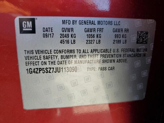 1G4ZP5SZ7JU113090 - 2018 BUICK LACROSSE ESSENCE RED photo 13