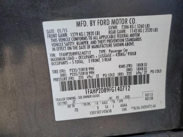 1FAHP2D89FG140712 - 2015 FORD TAURUS SE BLUE photo 12