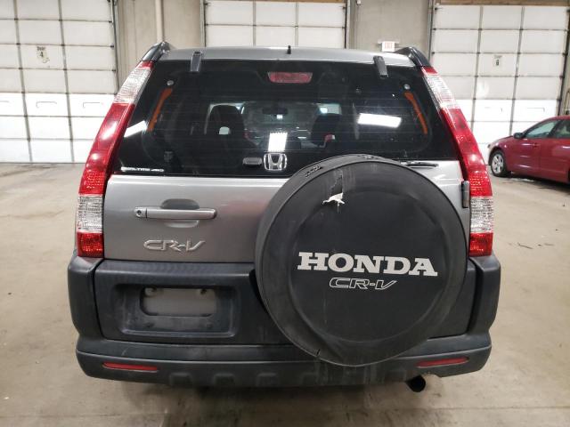 JHLRD78586C005509 - 2006 HONDA CR-V LX SILVER photo 6