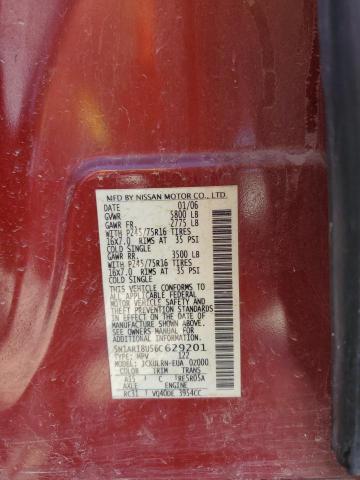 5N1AR18U56C629201 - 2006 NISSAN PATHFINDER LE 栗色 照片 14