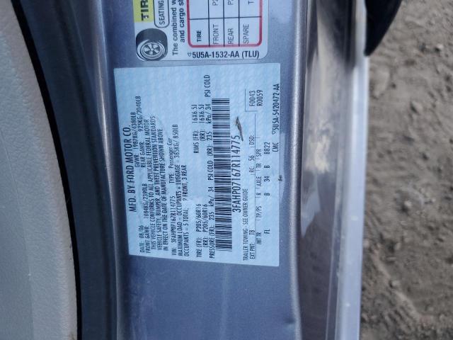 3FAHP07167R114775 - 2006 FORD FUSION SE GRAY photo 12