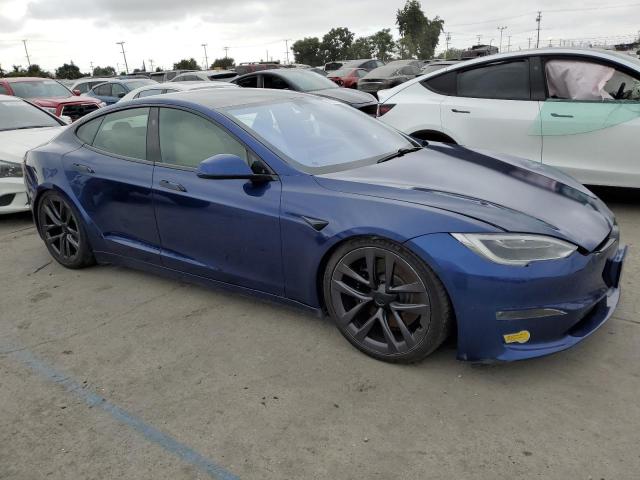 5YJSA1E6XMF449668 - 2021 TESLA MODEL S BLUE photo 4