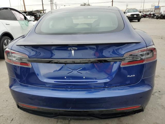 5YJSA1E6XMF449668 - 2021 TESLA MODEL S BLUE photo 6