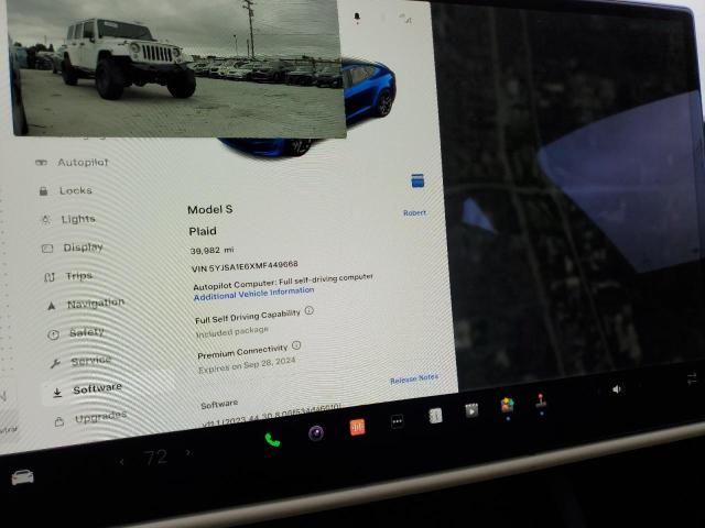 5YJSA1E6XMF449668 - 2021 TESLA MODEL S BLUE photo 9