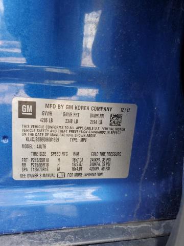 KL4CJBSB9DB081699 - 2013 BUICK ENCORE CONVENIENCE 蓝色 照片 12