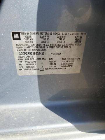 3GCPCREC2FG364101 - 2015 CHEVROLET SILV1500 2 C1500 LT SILVER photo 12