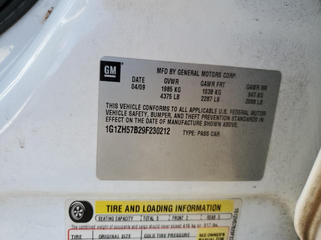 1G1ZH57B29F230212 - 2009 CHEVROLET MALIBU 1LT Ağ foto 12