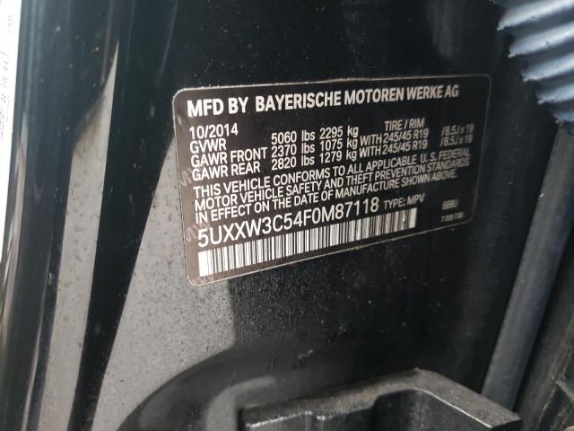 5UXXW3C54F0M87118 - 2015 BMW X4 XDRIVE28I BLACK photo 12