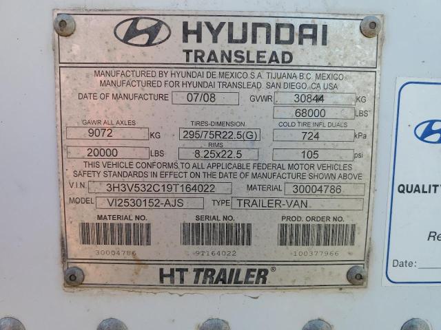 3H3V532C19T164022 - 2009 HYUNDAI TRANSLEAD WHITE photo 10