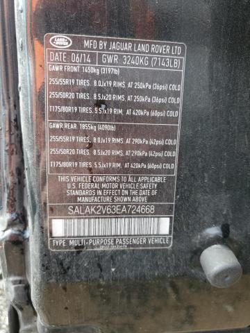 SALAK2V63EA724668 - 2014 LAND ROVER LR4 HSE LUXURY BLACK photo 13